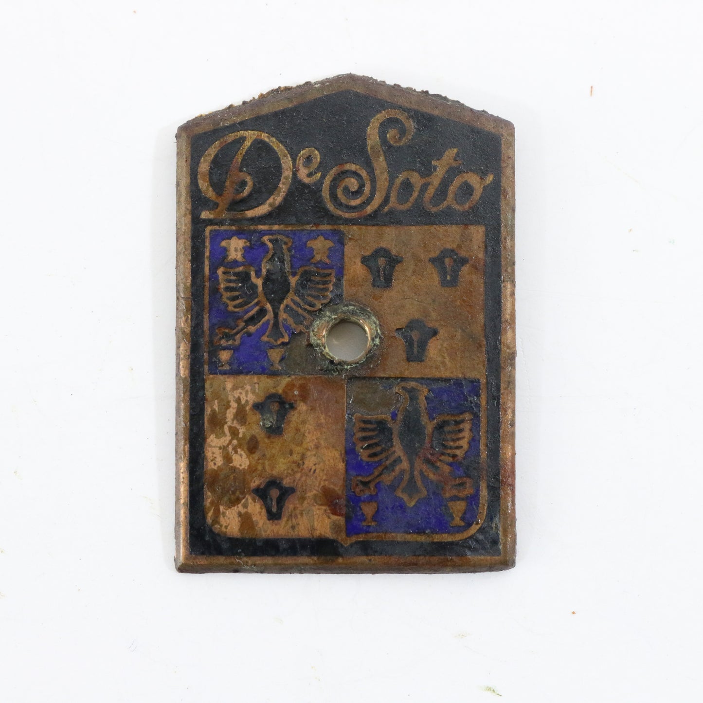 Desoto Metal Automobile Emblem Radiator Badge 1.75��� Original Antique