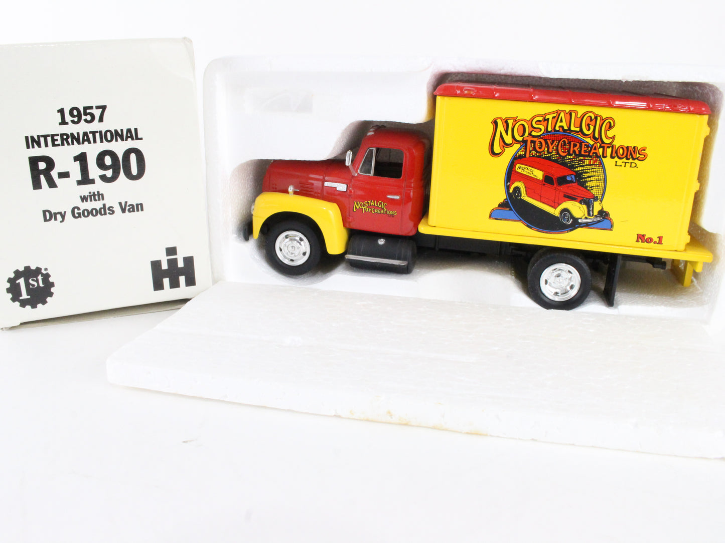 1957 International R-190 W/ Goods Van Nostalgic Toy Creations First Gear 1:34