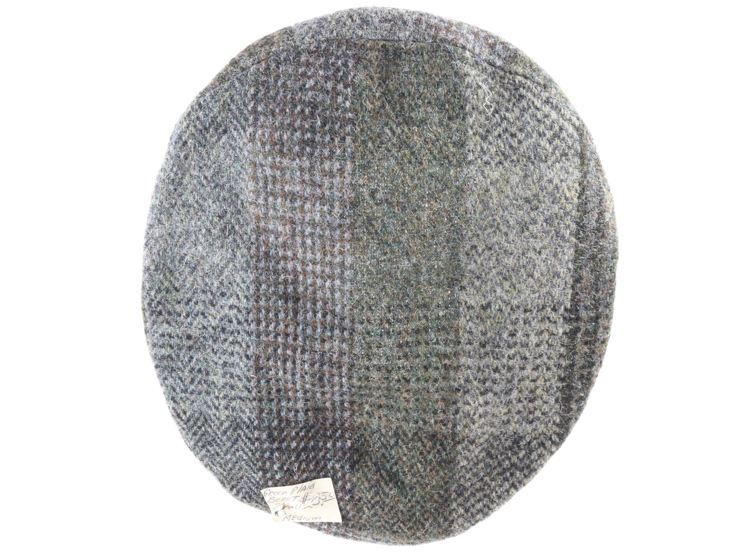 Avalon Classic Mens Green Plaid Wool Beret Size: S/M