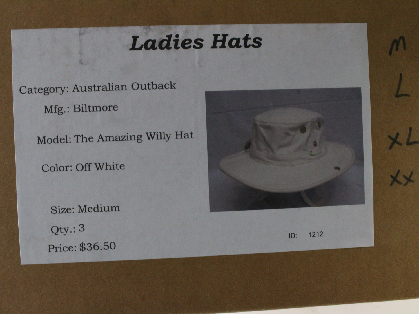 Biltmore Ladies Off White Australian Outback Cotton Hat MULTIPLE SIZES CANADA