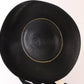 George Zamaul New York Ladies Black Straw Hat W/ Rhinestones 7 1/8 57cm