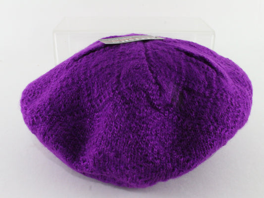 Edgeston Purple Wool Knit Ladies Boutique Hat Stretch Band Beret Style?