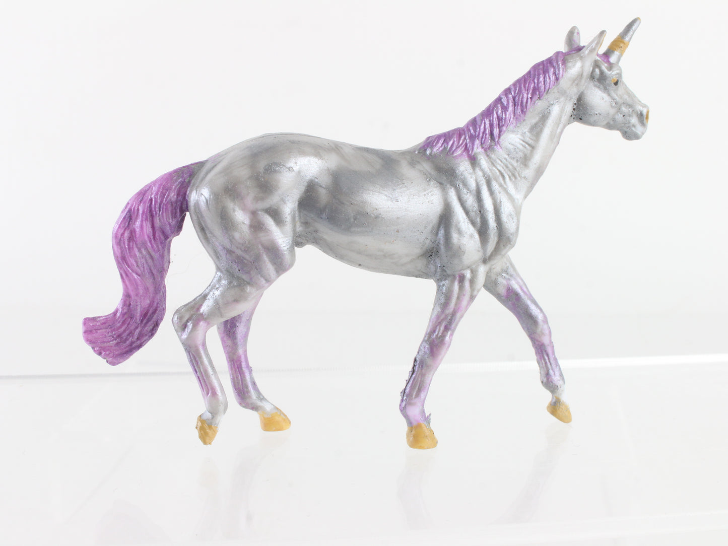 Custom Painted Walking Thoroughbred Unicorn Breyer #5735 Stablemates