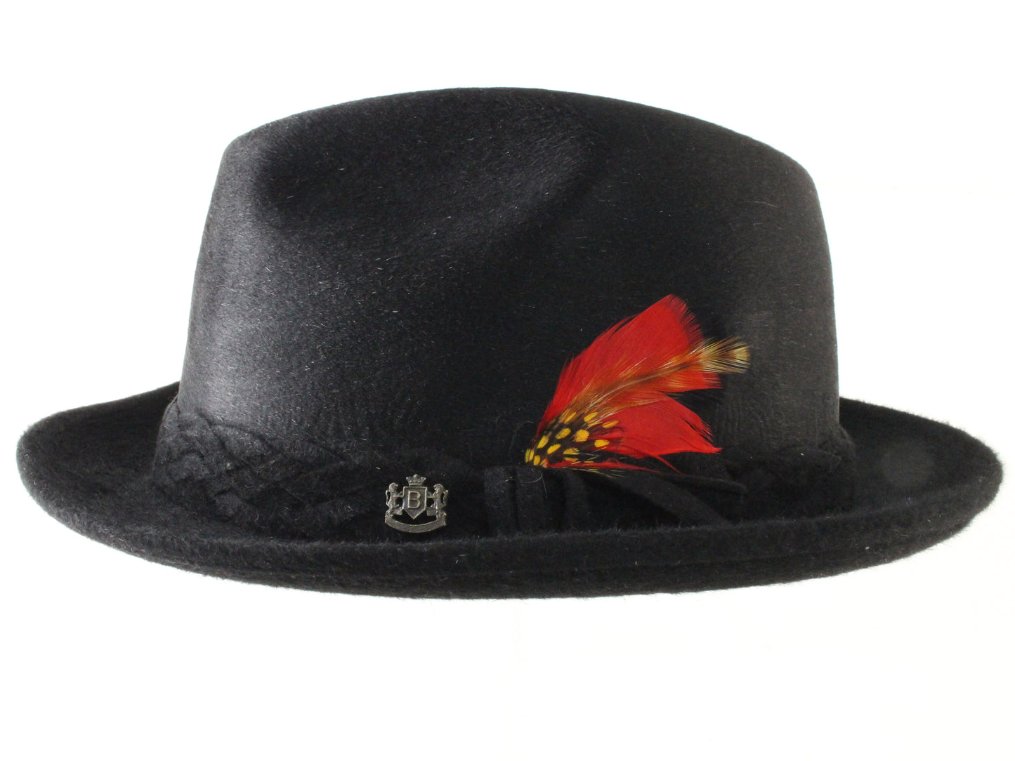 Biltmore Eleganza Raleigh Mens Black Felt Fedora W/ Pin MULTIPLE SIZES