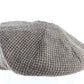 Mens Vintage Brown Mix Checkered Ivy League Cap SMALL