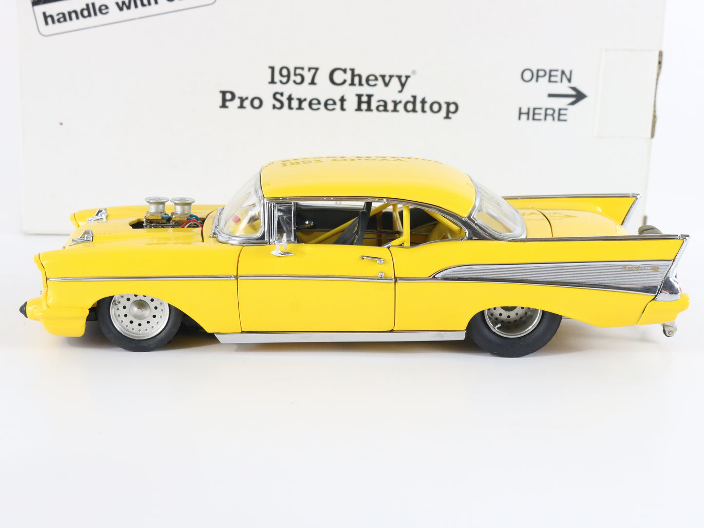 1957 Chevy Pro Street Hardtop Yellow Danbury Mint 1:24 Model Car