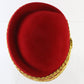 Sonni of California Ladies Couture Red Felt Hat W/ Gold Cord 6 7/8 55cm