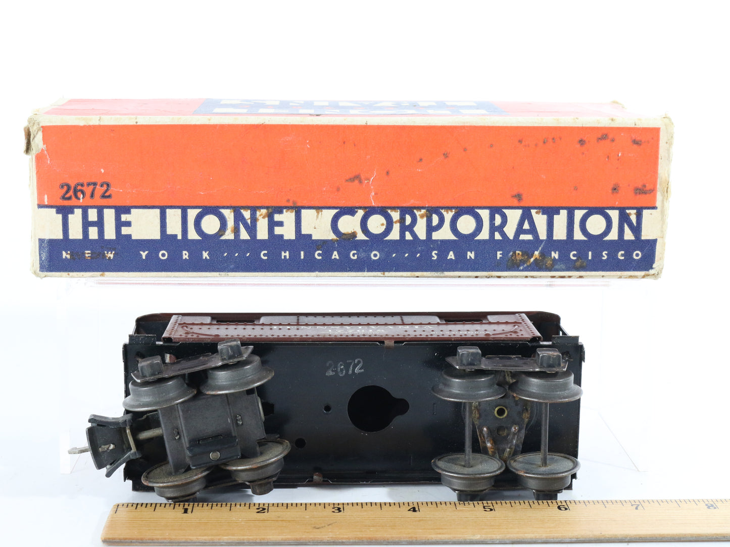 Lionel O Prewar 2672 Pennsylvania PRR 477618 Brown Metal Caboose w/ Box