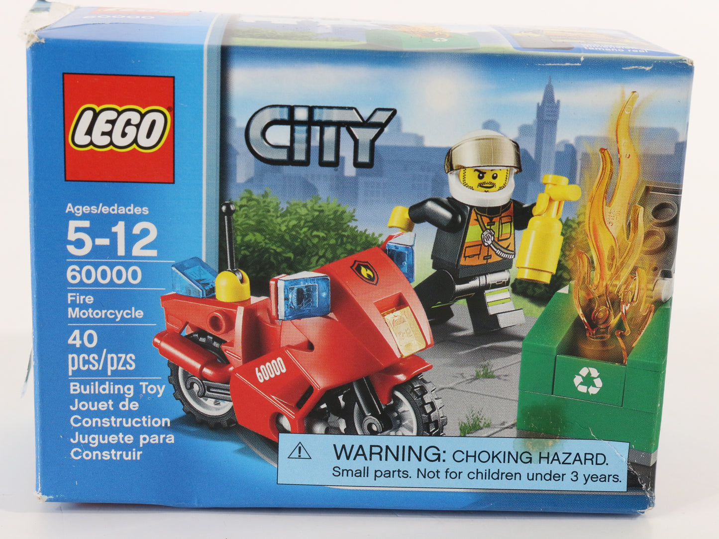 Lego City Fire Motorcycle Built Set 60000 W/ Box & Instructions