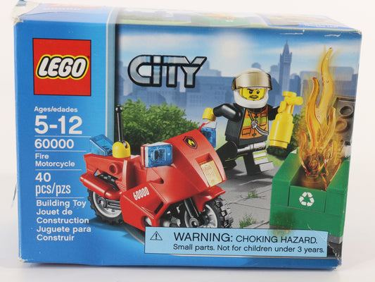 Lego City Fire Motorcycle Built Set 60000 W/ Box & Instructions