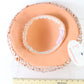 George Zamaul Couture Ladies Coral Pink Felt Hat W/ Rhinestones 7 56cm