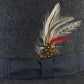 Pendleton Mens Classic Charcoal Gray Wool Felt Fedora W/ Feathers SMALL