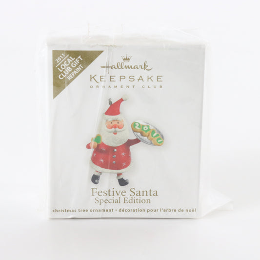 Hallmark Keepsake Festive Santa Local Club Gift Christmas XMAS Ornament 2011