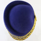 Sonni of California Ladies Boutique Royal Blue Felt Hat W/ Gold Cord 6 7/8 55cm