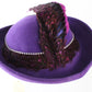 Jack Mcconnell New York Ladies Amethyst Purple Felt Hat W/ Feathers 7 56cm