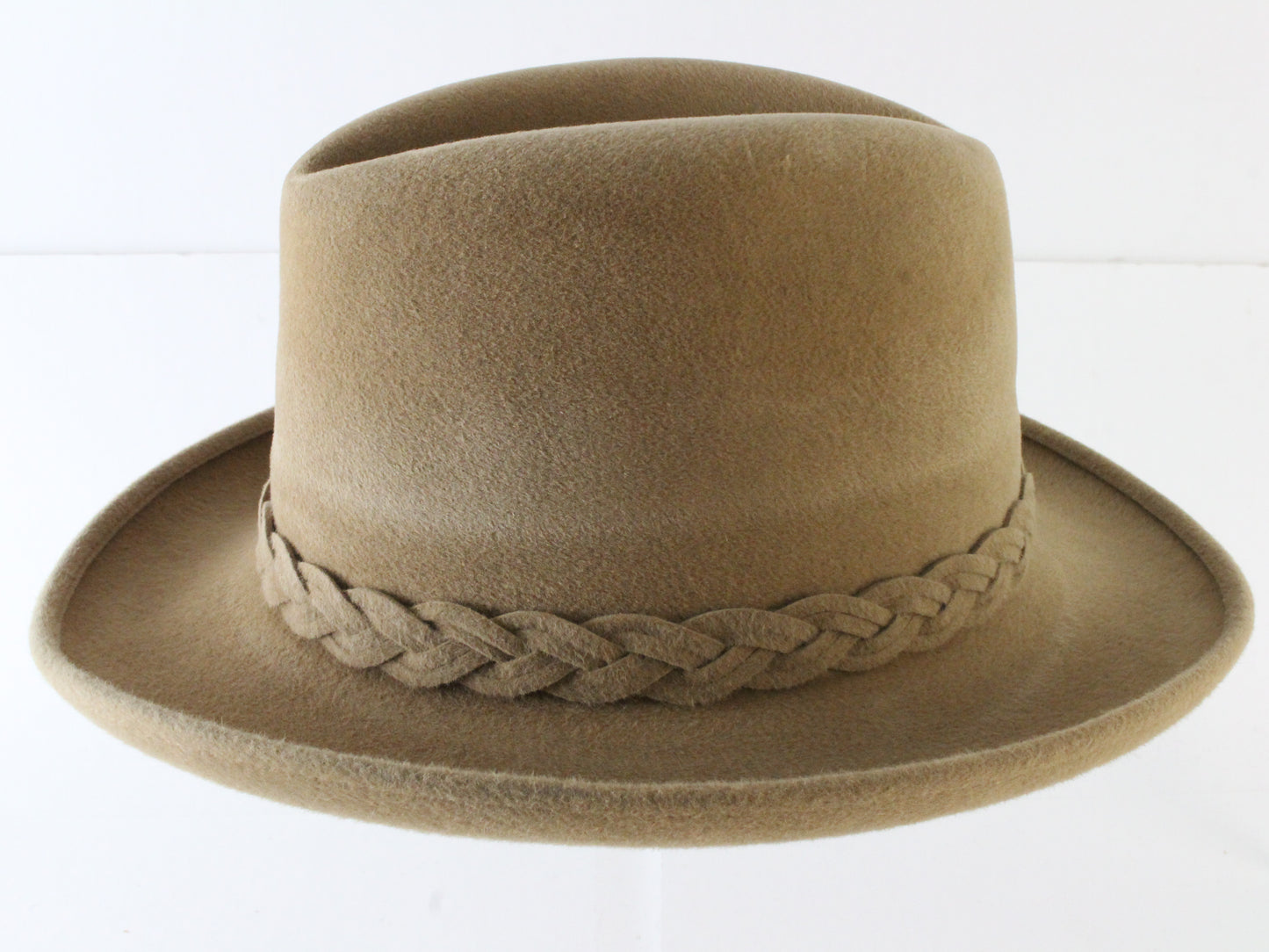 Biltmore Golden Pheasant Velour Mens Camel Tan Felt Fedora W/ Band 6 7/8 55cm