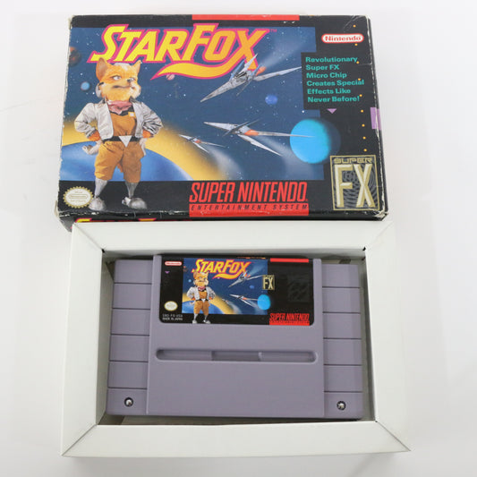 Star Fox Super Nintendo SNES SUPER FX Game Cartridge W/ Box 1993 Japan