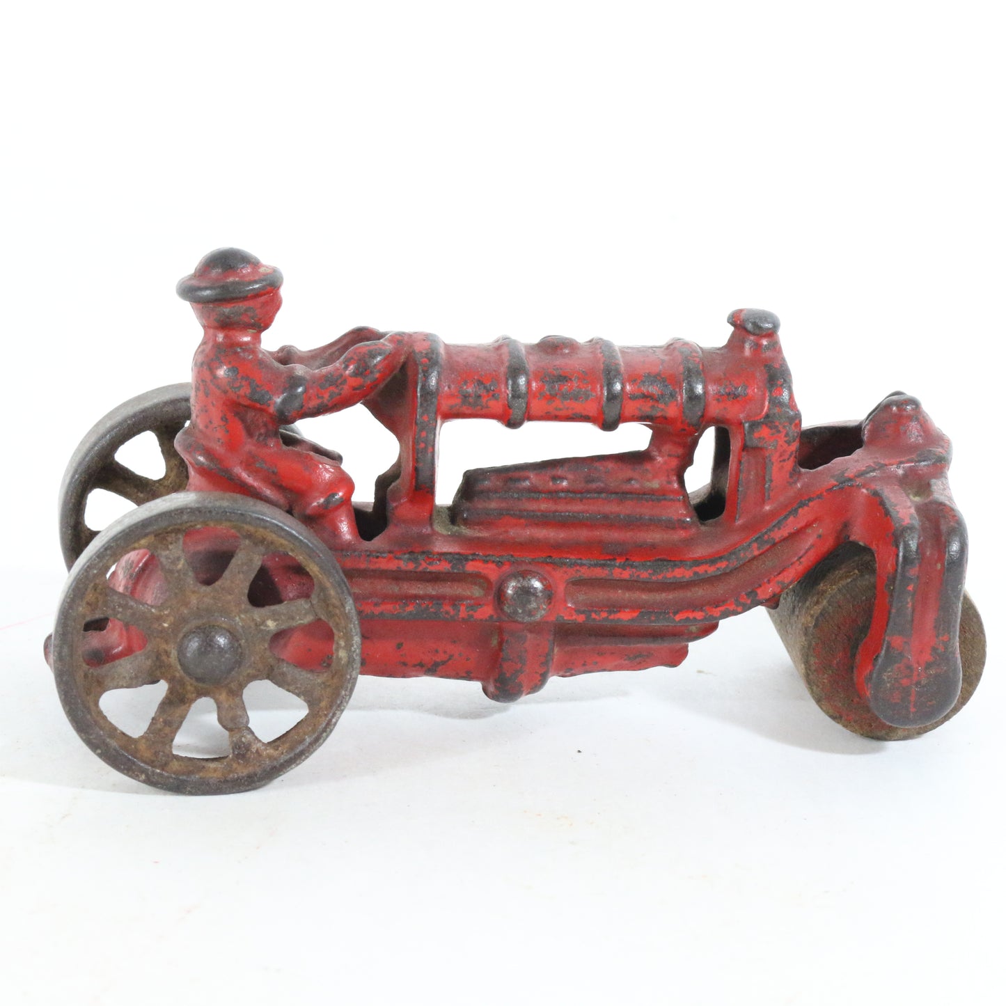 Vintage Red Steam Roller Tractor Farm Model AC Williams Cast Iron 4"