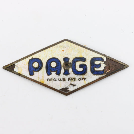 Paige Automotive USA Vintage Metal Automobile Emblem Badge