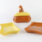 Vintage Brown And Yellow Pixie Elf Ceramic Jewelry Box With Trays 5 In