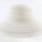 Frank Olive Private Collection Ladies Elegant White Bee Hive Brim Hat 6 7/8 55cm