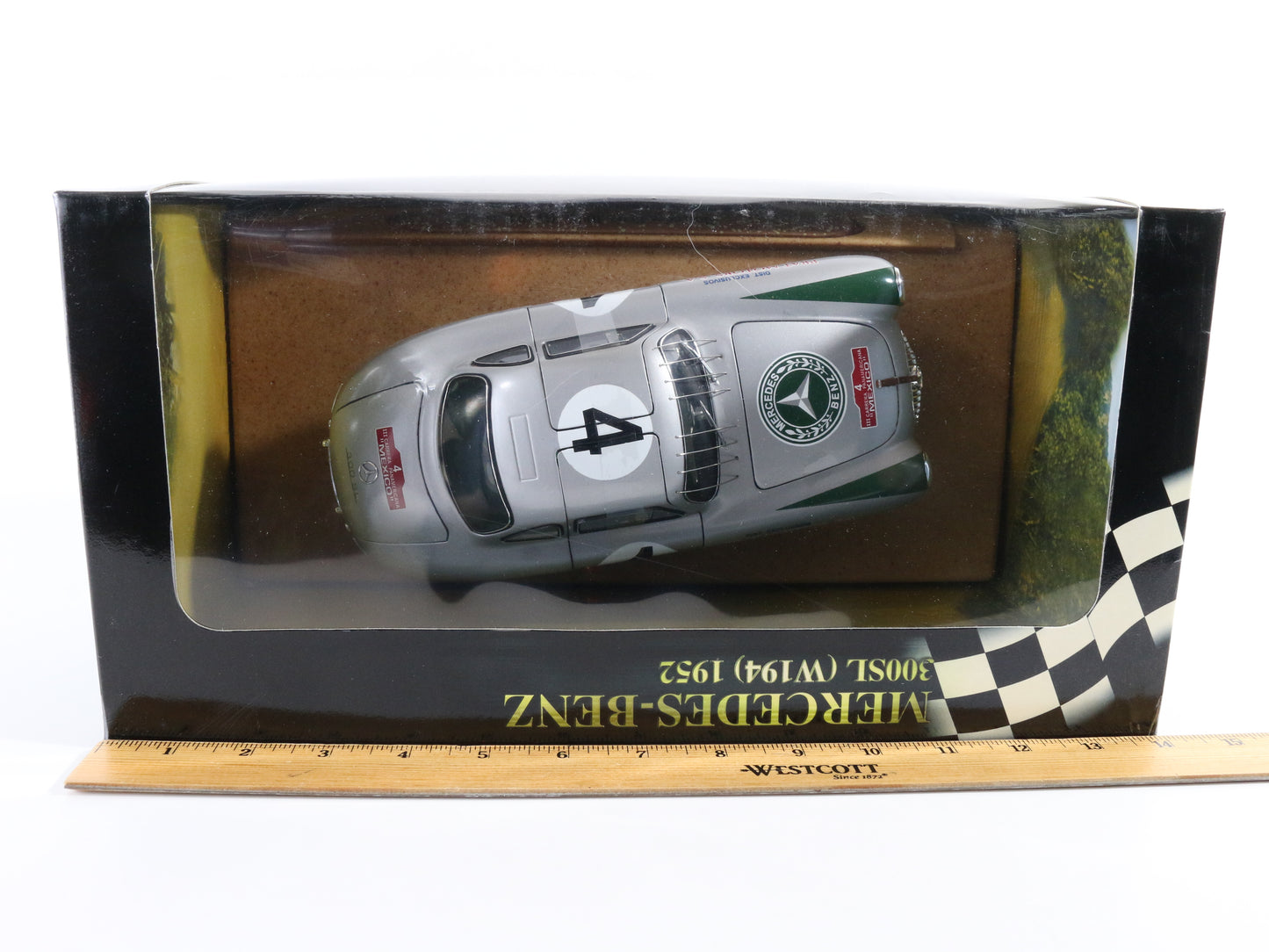 1952 Mercedes Benz 300sl W194 #4 Silver Green Ricko 1:18 Model Car 32115