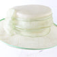 Chapeau Creations Ladies Boutique White And Lime Straw Hat 7 56cm