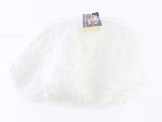 Edgeston Knits Ladies Boutique Fancy White Knit Beret One Size