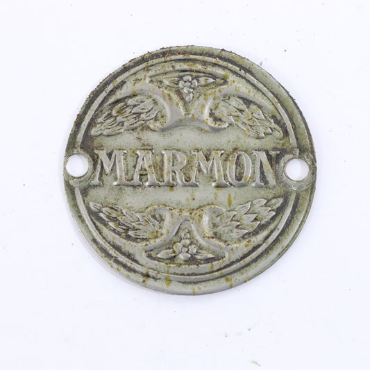 Marmon Silver Antique Automobile Emblem Radiator or Wheel Badge 1.5"