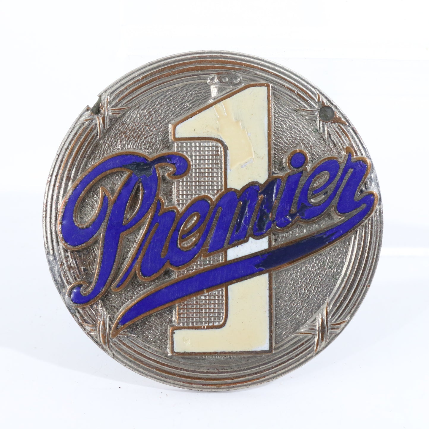 1915 - 1923 Premier 1 Automobile Antique Metal Emblem RADIATOR Badge