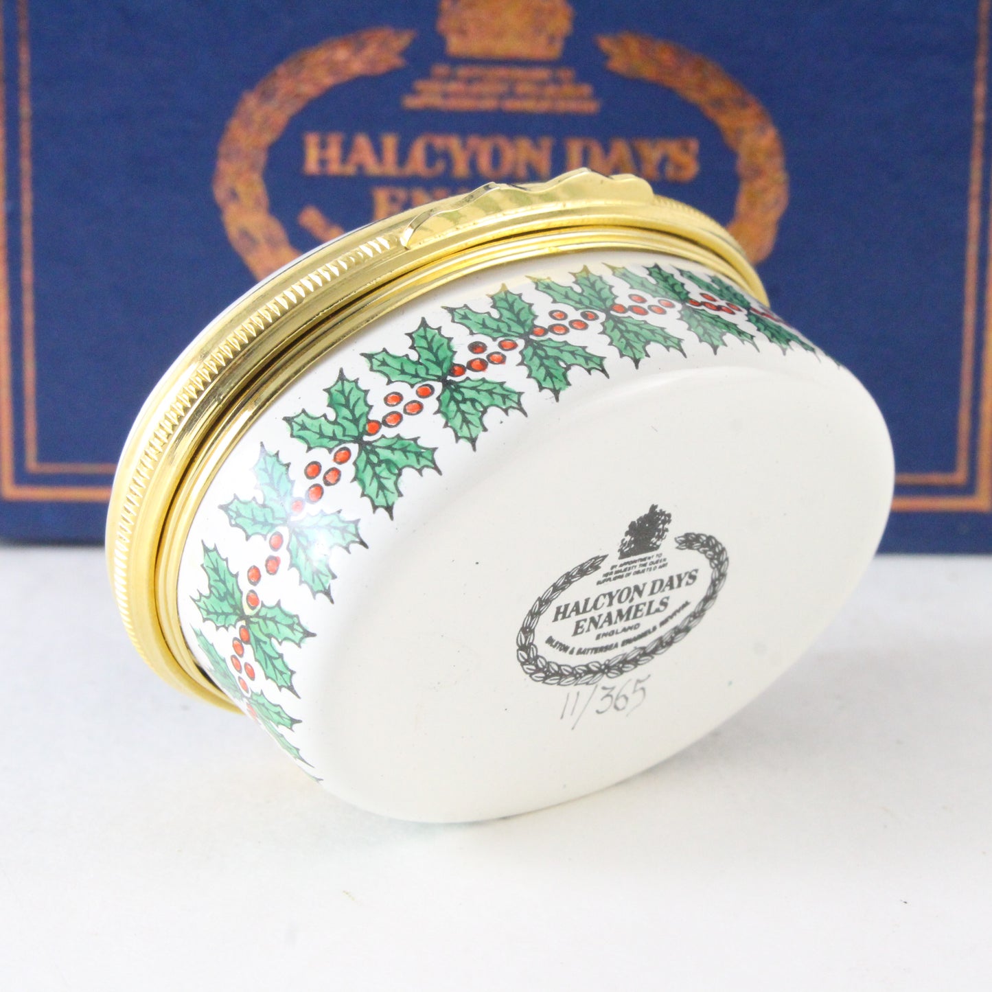 Halcyon Days Enamel Box Limited Edition 1981 Arriving With Christmas Tree