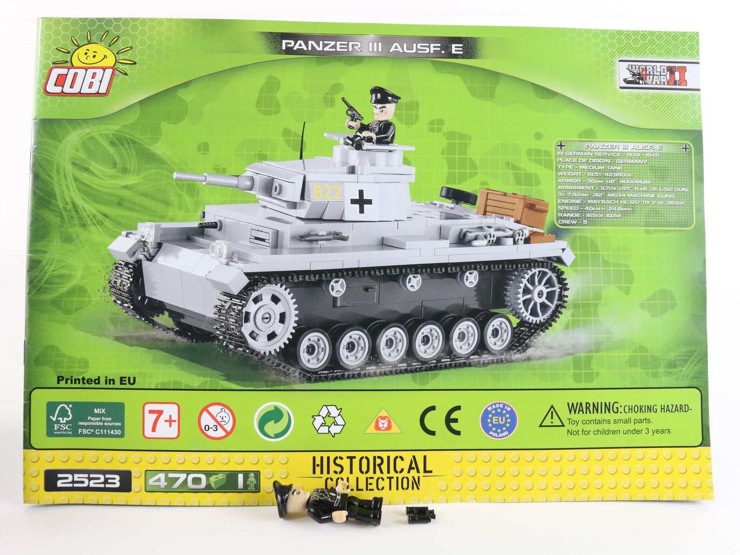 Panzer III Ausf.E WW2 German Military Tank COBI 2523 7.5"