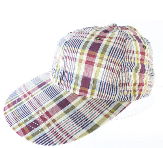 Lake Of The Isles Mens Red Plaid Baseball Cap MULTIPLE SIZES