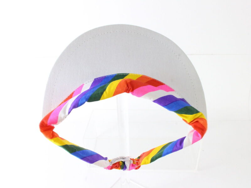 The Field Co Ladies Cotton Multicolored Rainbow Sun Visor W/ White Brim One Size