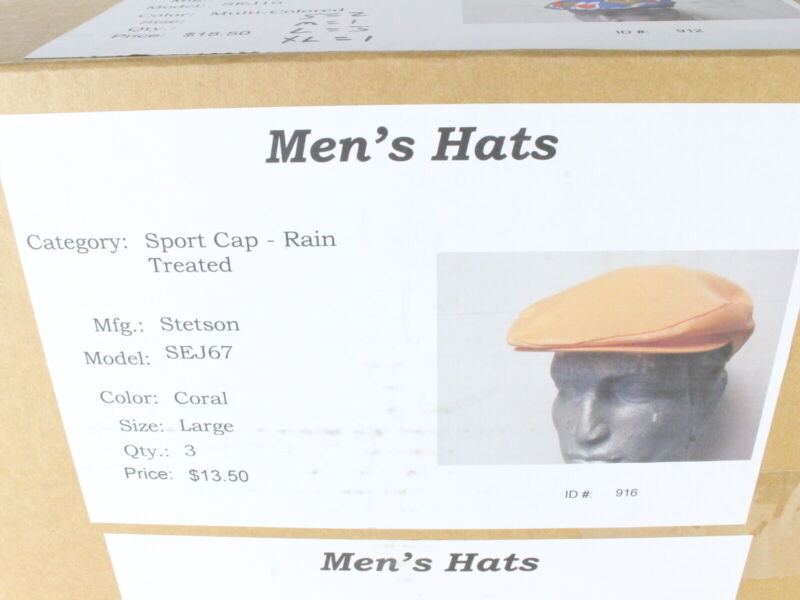 Stetson Mens Coral Pink Sport Cap RAIN TREATED SIZE: L