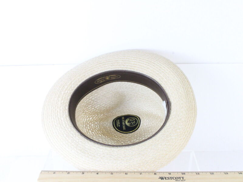 Biltmore Torino Mens Rice Tan Straw Fedora W/ Band MULTIPLE SIZES