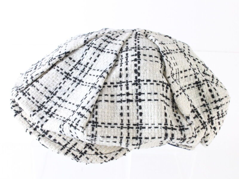 Mens White And Black Plaid Eight Quarter Cap NEWSBOY IVY MULTIPLE SIZES