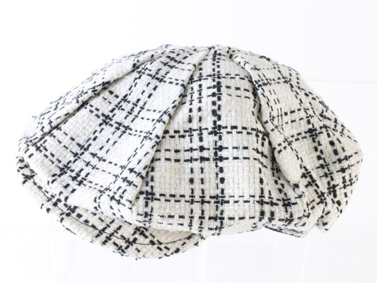 Mens White And Black Plaid Eight Quarter Cap NEWSBOY IVY MULTIPLE SIZES