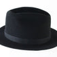 Dynafelt Mens Black Felt STYLISH Fedora W/ Feathers 7 1/4 58cm