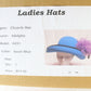 Adolfo II Ladies Azure Blue Felt Boutique Church Hat Purple And Black Feathers