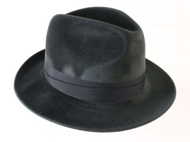 Selentino Mens Dark Gray Genuine Velour Fedora MULTIPLE SIZES