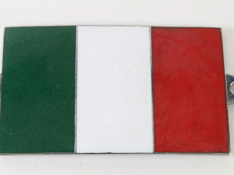 Italian Flag Badge Bolt on Style 2.25" Metal Emblem Badge