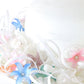Don Anderson Ladies White Straw Spring Hat W/ Pink And Blue Flowers 7 56cm