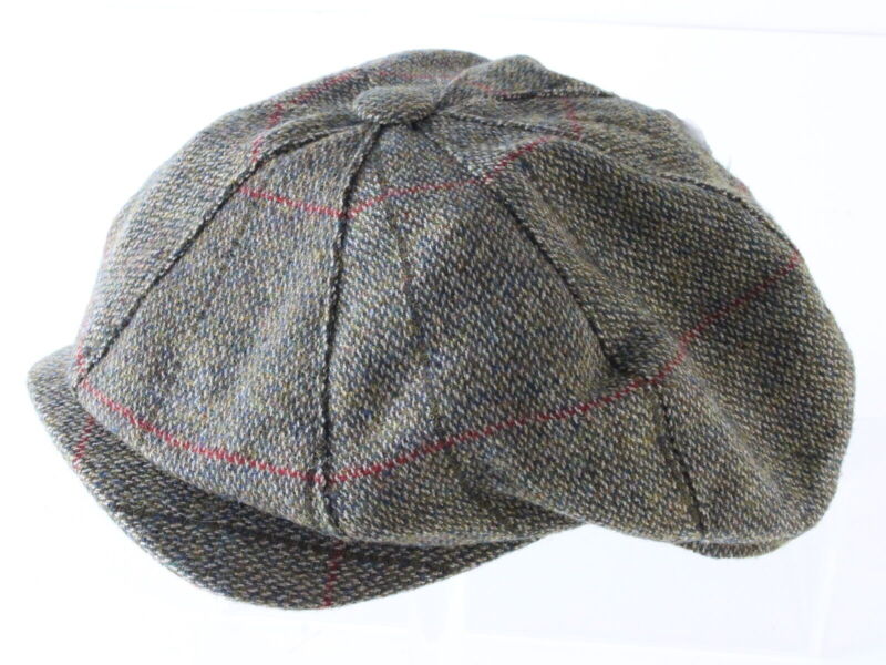 John Hanley And Co Ltd Mens Brown Mix Wool Tweed Ivy Cap 6 7/8 55cm MADE IRELAND