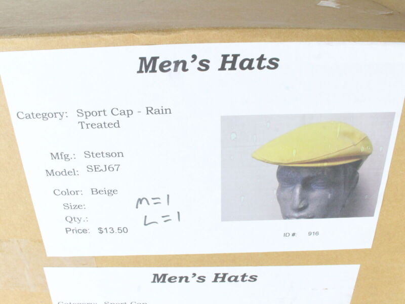 Stetson Mens Beige Yellow Sport Cap RAIN TREATED SIZE: L