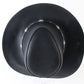 Winfield Cover Co Mens Black LEATHER Cowboy Hat W/ Band And Gray Inner Brim M