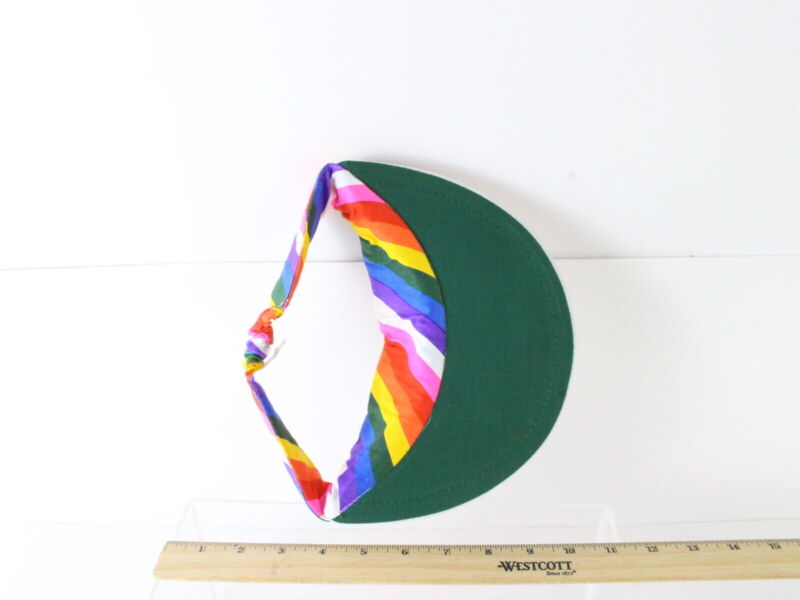 The Field Co Ladies Cotton Multicolored Rainbow Sun Visor W/ White Brim One Size