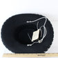Fiesta Hat Co Waterproof Black Wool Felt Cowboy Cowgirl Hat W/ Silver Band SIZES