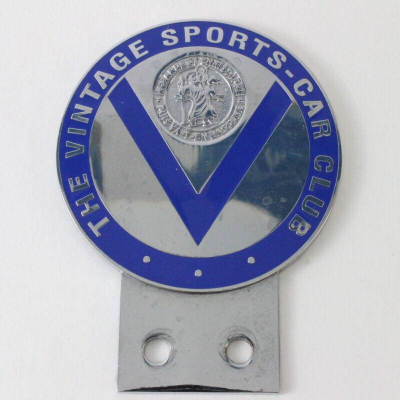 The Vintage Sports Car Club 4" Metal Badge Emblem Saint Christopher