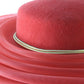 Sonni Of California Ladies Boutique Red Wool Felt CARTWHEEL Hat Bow 6 7/8 54cm